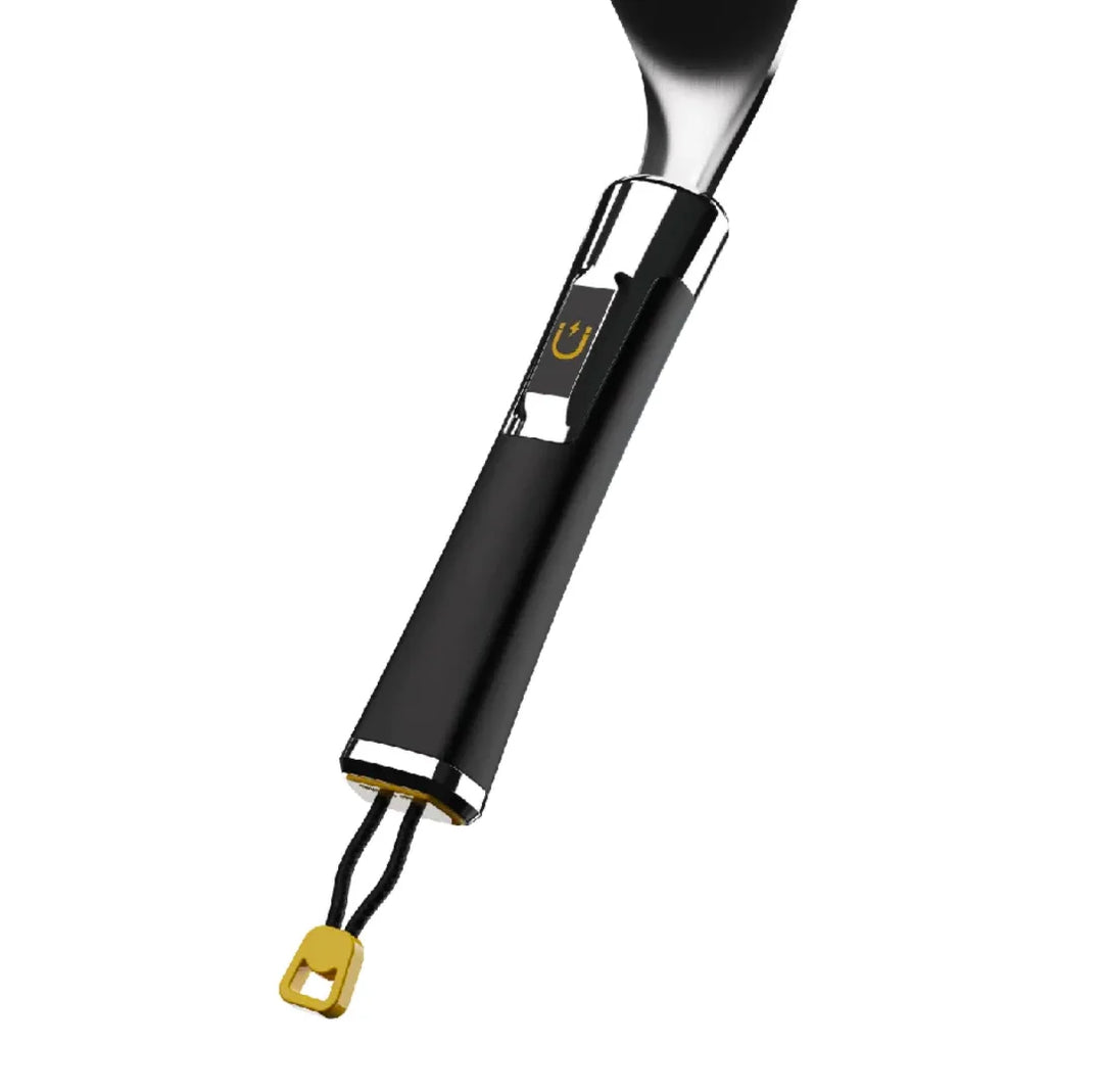 Halo 8-Piece Elite Essentials Griddle Tool Kit featuring heavy-duty stainless steel construction, squeegee scraper with 5-inch edge and silicone insert, scoop spatulas with raised side walls, dual squeeze bottles with pressure release valves, tongs, and magnetic handles.