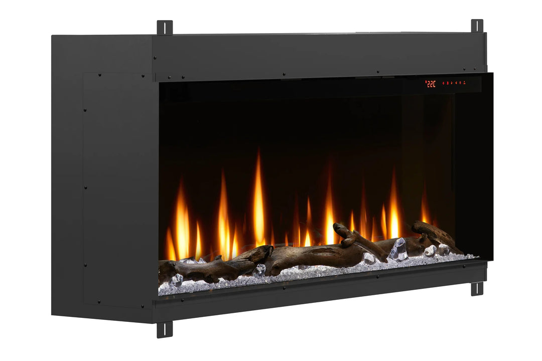 Dimplex IgniteXL Bold 50" Smart Linear Electric Fireplace with mirror-effect flames, multi-media bed, and 8,530 BTU fan-forced heater.
