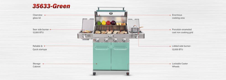 Monument Grills Green 4-Burner Gas Grill - Classic Series