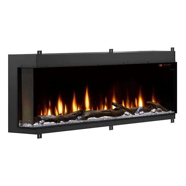 Dimplex IgniteXL Bold 74" Smart Linear Multi-Side View Built-In Electric Fireplace features flexible display options, patented mirror effect, and advanced controls for customizable ambiance.