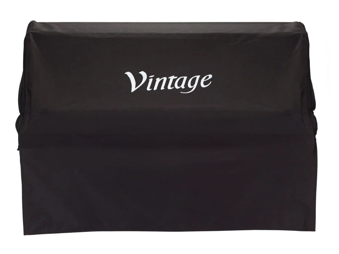 Vintage Grills Built-In Grill Cover protects your outdoor cooking investment from harsh weather conditions, crafted from durable weather-resistant vinyl in a custom-fit design for 30", 36", 42", or 56" Vintage built-in gas grills.