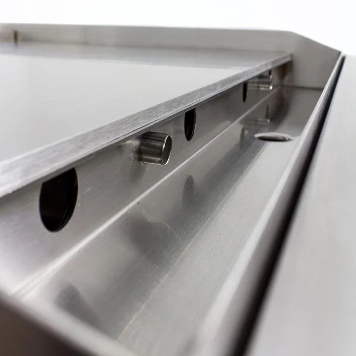 Blaze LTE+ 30-Inch Gas Griddle featuring a reinforced stainless steel cooking surface, dual 18,000 BTU burners, spring-assisted hood, and sleek new branding.