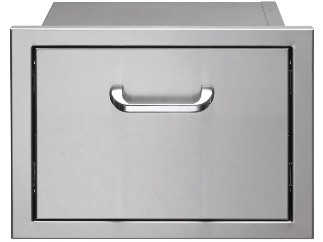 Vintage Grills 24-Inch Stainless Steel Single Accessory Drawer, a premium outdoor storage solution made from durable 18-gauge 304 stainless steel.