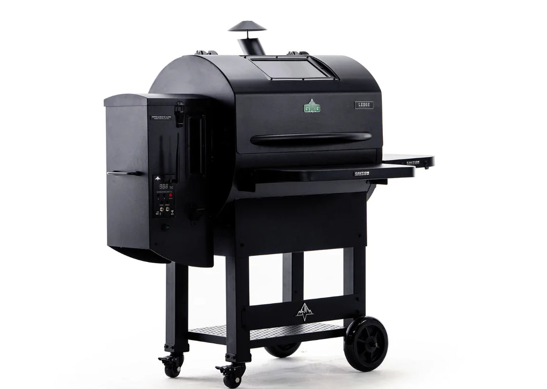 Ledge PRIME 2.0 WiFi Smart Pellet Grill by Green Mountain Grills: A mid-sized pellet grill with 12-volt direct power for fast ignition and consistent heat, featuring WiFi smart control, RACKT technology, and a hybrid chamber design for perfect smoke distribution.