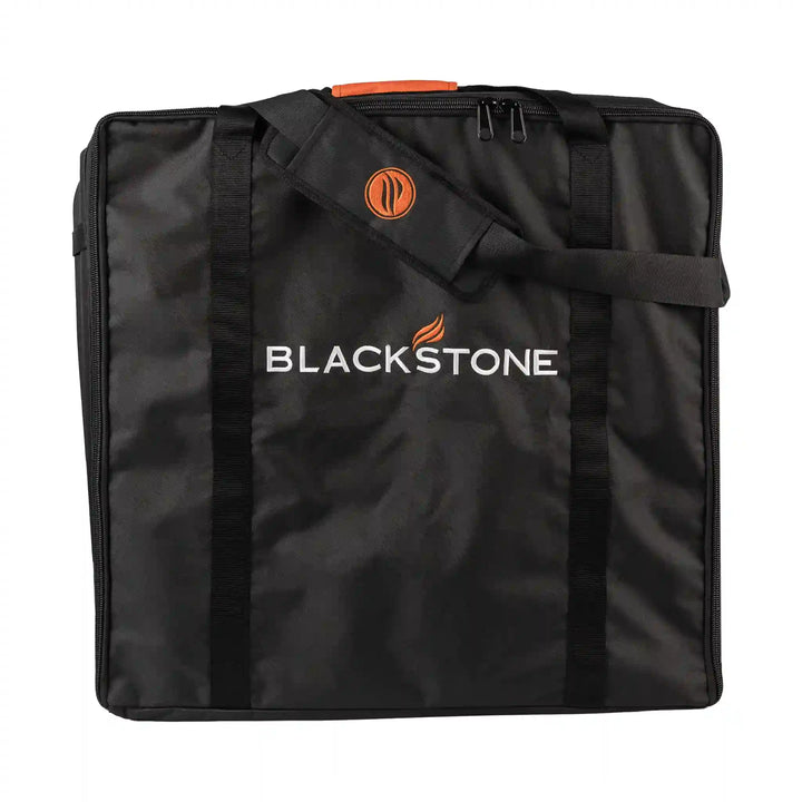 Blackstone 22" Griddle Carry Bag made from heavy-duty, weather-resistant materials with PVC lining and reinforced zippers for protecting 22" tabletop griddles.