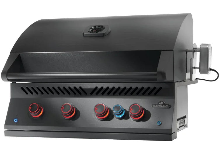Napoleon Built-In 700 Series 32" Grill with Rear Infrared Burner - Matte/Matt Black: High-performance gas grill with stainless steel construction, 66,000 BTUs, and premium cooking features for custom outdoor kitchens.