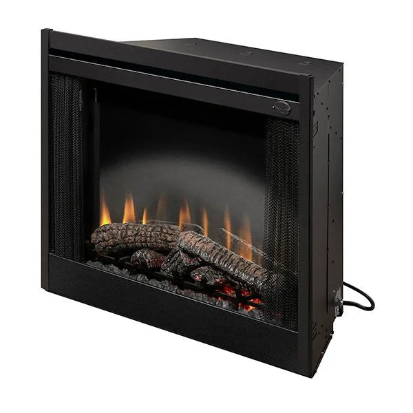 Dimplex 39" Standard Built-In Electric Fireplace Brick Effect: Realistic flame effect with LED ember glow logs and fan-forced heater for supplemental heat in rooms up to 400 sq. ft.