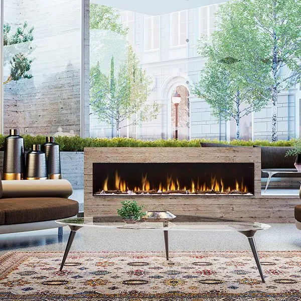 Dimplex IgniteXL Bold 88" Smart Linear Multi-Side View Built-In Electric Fireplace: Sleek built-in electric fireplace with mirror effect depth, flexible installation options, and customizable flame colors, including multi-color displays for added realism, featuring a high viewing area and stylish multimedia bed.