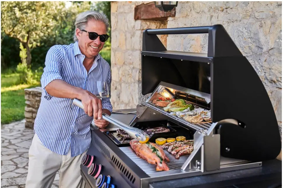 OASIS 301 Modular Outdoor Kitchen Island with built-in 700 Series 32" Gas Grill features durable galvanneal steel cabinetry, soft-close doors and drawers, and a powerful 78,000 BTU gas grill head with stainless steel burners and JETFIRE ignition.