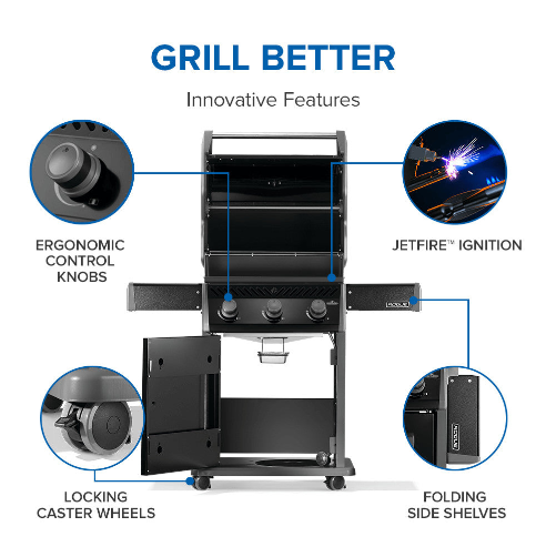 Napoleon Rogue® 425 – Premium 3-Burner Gas Grill in Sleek Black