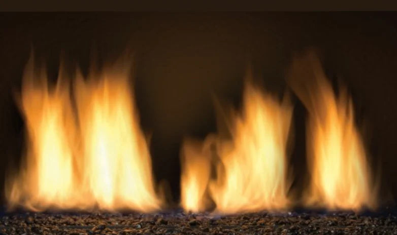 Sierra Flame Newcomb 36 inch Direct Vent Linear Gas Fireplace features contemporary black porcelain panels, black reflective glass, and a 3-piece rock set, with optional surrounds and media kits available.