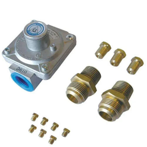 Cal Flame Natural Gas Conversion Kit for Liquid Propane Grills, converts LP to NG, connects directly to home's natural gas line, reducing propane tank refills.