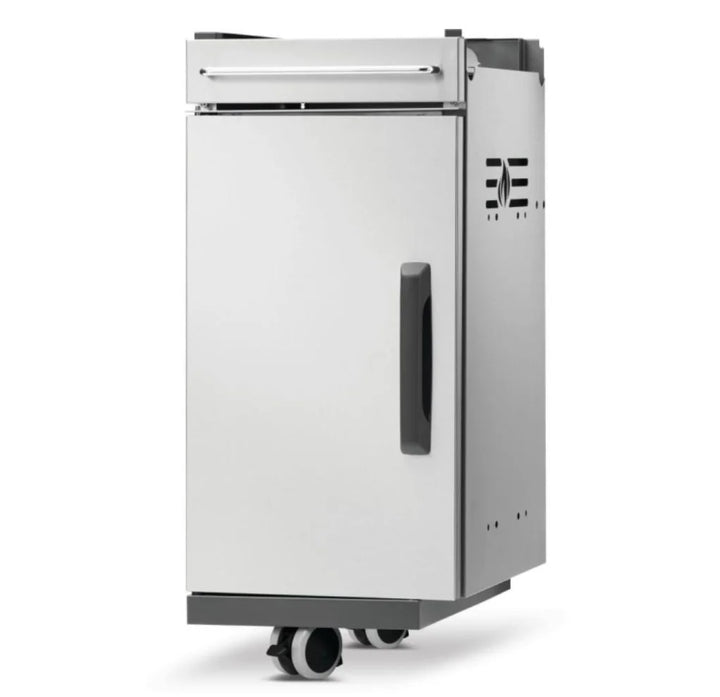 Napoleon Rogue PRO Under Grill Storage Cart (1 Cart) - Premium stainless steel cabinet with top drawer, storage divider, tool hooks, and towel-holder handle for organized outdoor kitchen essentials.