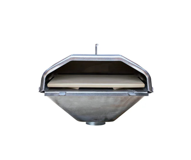 GMG Wood-Fired Pizza Attachment - PEAK/LEDGE pellet grill conversion kit, heavy-duty steel baking chamber with integrated pizza stone for authentic wood-fired pizzas in 2-4 minutes.