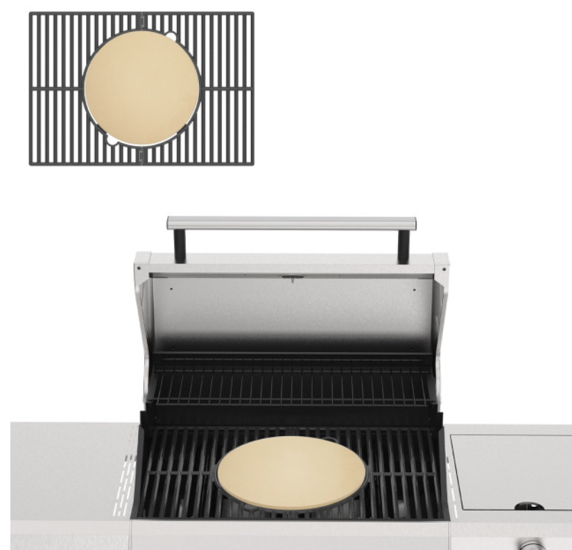 Momument Grills Cordierite Pizza Stone & Round Reversible Cooking Plate