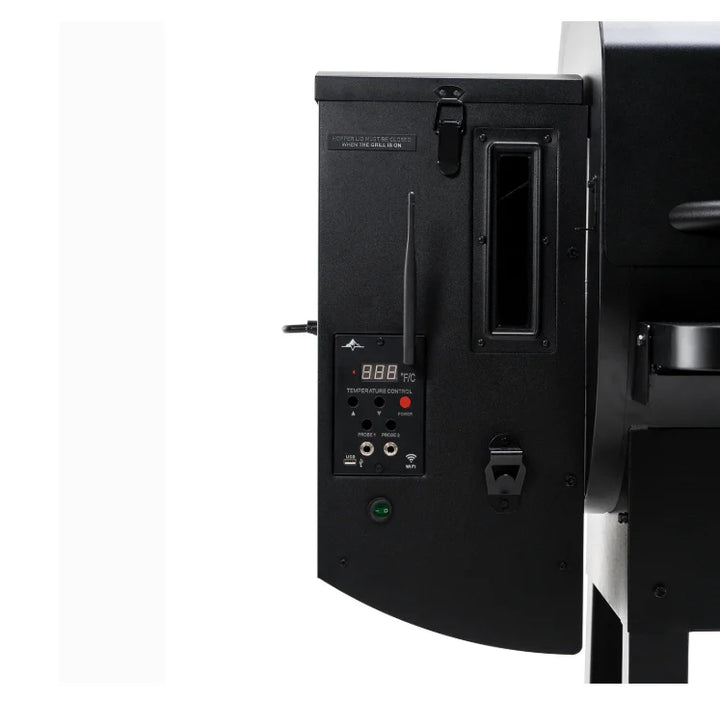 PEAK PRIME 2.0 WiFi Smart Pellet Grill features a rounded/peaked hybrid chamber for optimal heat circulation and precision temperature control via GMG's innovative RACKT system.