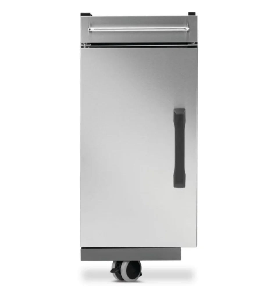 Napoleon Rogue PRO Under Grill Storage Cart (1 Cart) - Premium stainless steel storage cabinet for Rogue PRO Series grills, featuring locking caster wheels, top drawer, and built-in tool hooks.