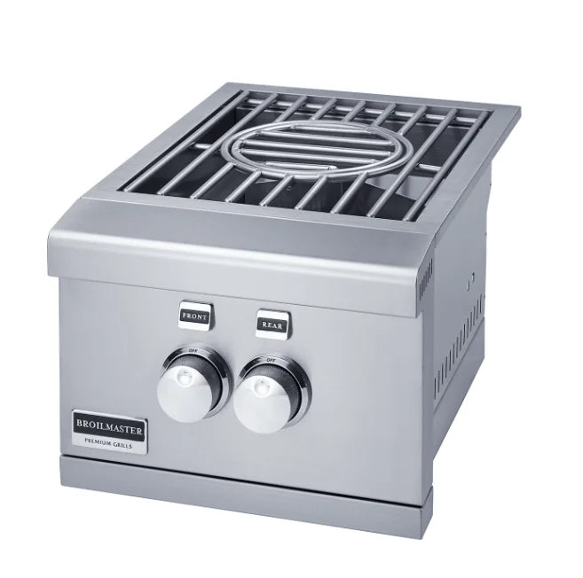 Broilmaster B/G Series Power Burner 16-inch, 304 Stainless Steel construction with dual ring burners for precise heat control, delivering up to 60,000 BTUs and perfect for boiling, wok cooking or simmering.