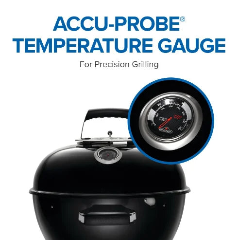 Napoleon Premium 18 Charcoal Kettle Grill features an 18-inch diameter stainless steel cooking grid with Vortex heat management for optimal heat circulation and fuel efficiency.