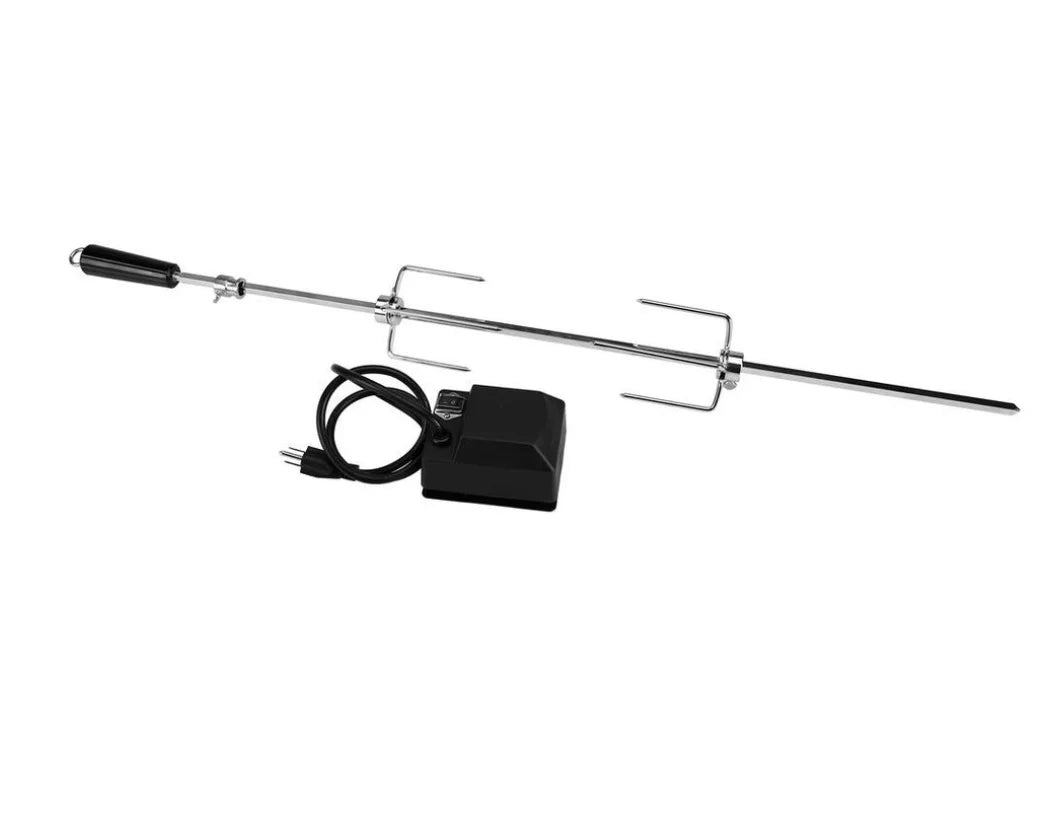 Monument Grills Rotisserie Kit for All 6-Burner Grills: stainless-steel rotisserie kit designed for balance, performance, and consistent browning results.