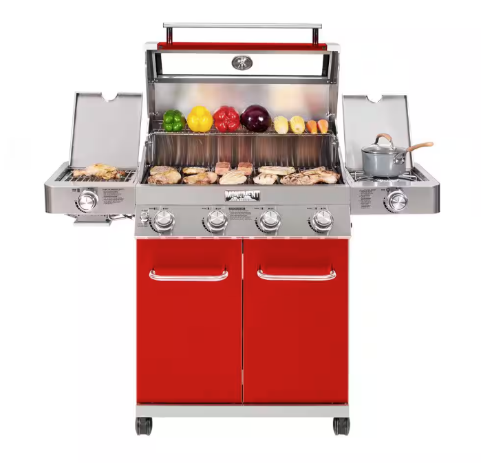 Monument Grills Red 4-Burner Gas Grill - Classic Series