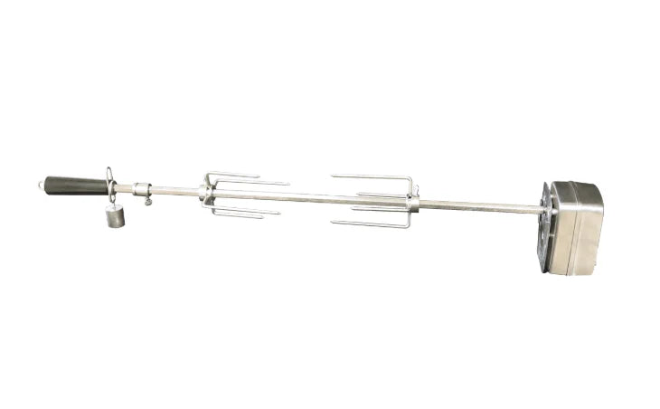 Broilmaster G Series Rotisserie Kit for Stainless Gas Grills features heavy-duty stainless steel construction, counterweight for smooth rotation, and even roasting from all angles.