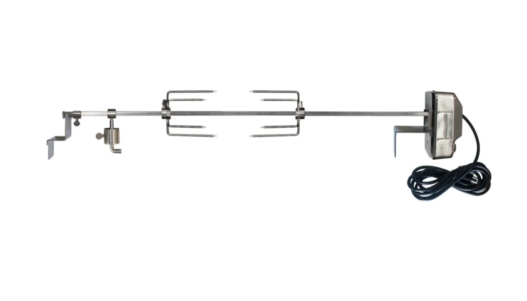 GMG Rotisserie Kit - LEDGE/DBWF Prime+: Authentic Wood-Fired Rotisserie Attachment for Green Mountain Grills.