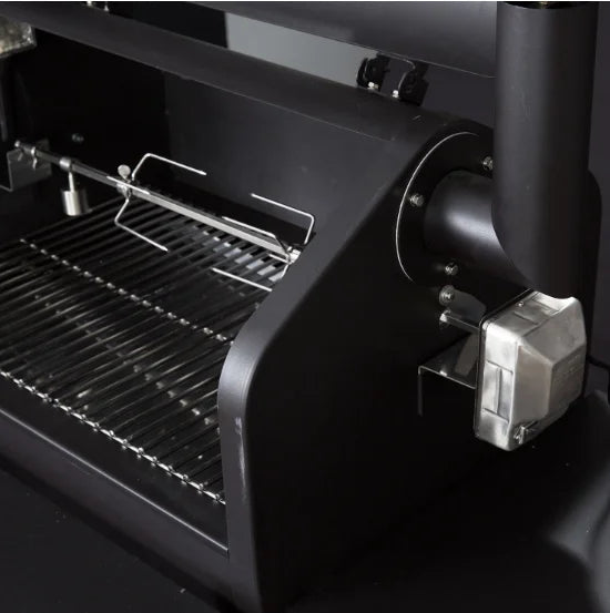 GMG Rotisserie Kit – LEDGE/DBWF Prime+ converts your pellet grill into a wood-fired rotisserie oven for tender, smoky meats with rich flavor and natural juices.