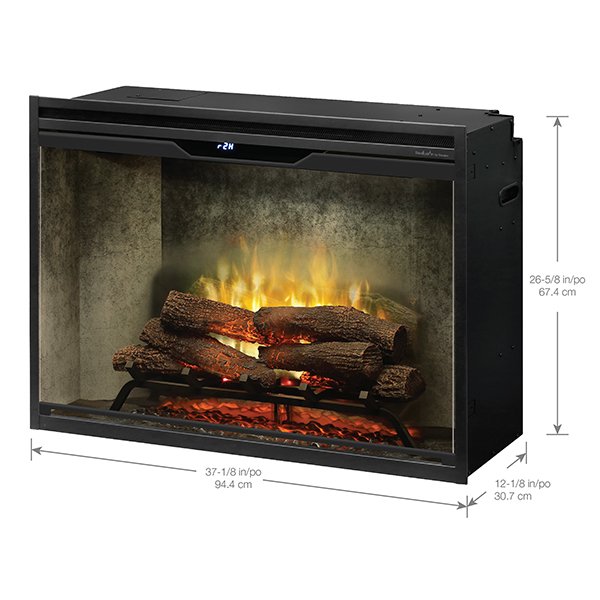 New Dimplex Revillusion 36 inch Built-in Electric Firebox w/ Glass and Plug Kit