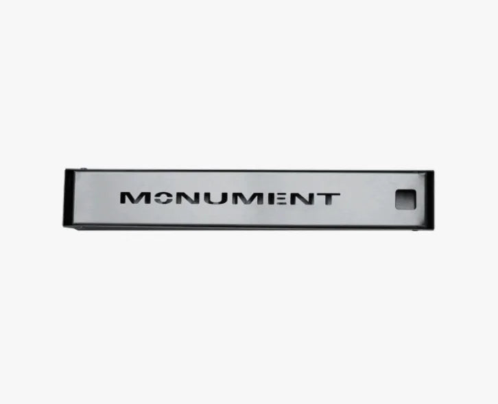 Monument Grills Stainless Steel Smoker Box (Model A007) - Premium 430-grade stainless steel smoker box with hinged lid for easy refilling and cleaning, ideal for adding rich smoky flavor to grilled meats, fish, and vegetables.