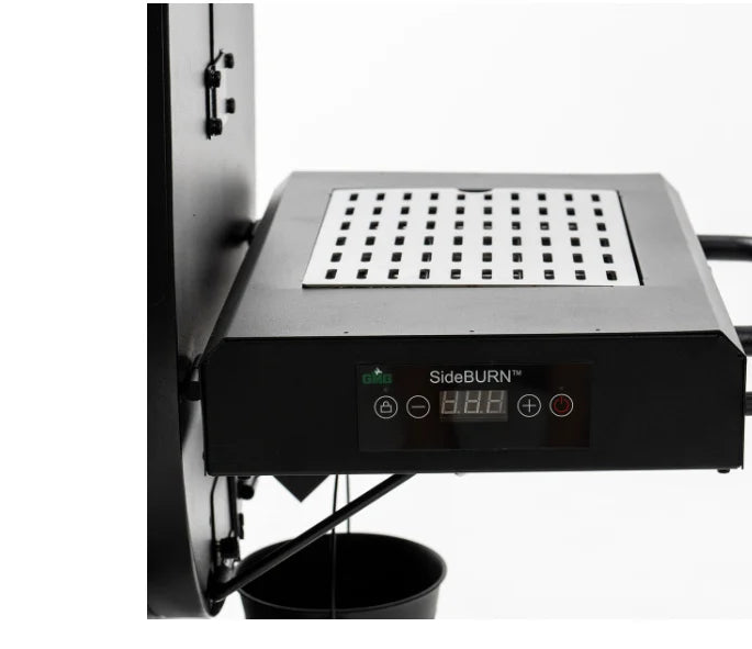 Green Mountain Grills SideBURN - LEDGE/PEAK Pellet Grill high-heat side sear station with infrared electric technology for intense radiant heat and precise temperature control.