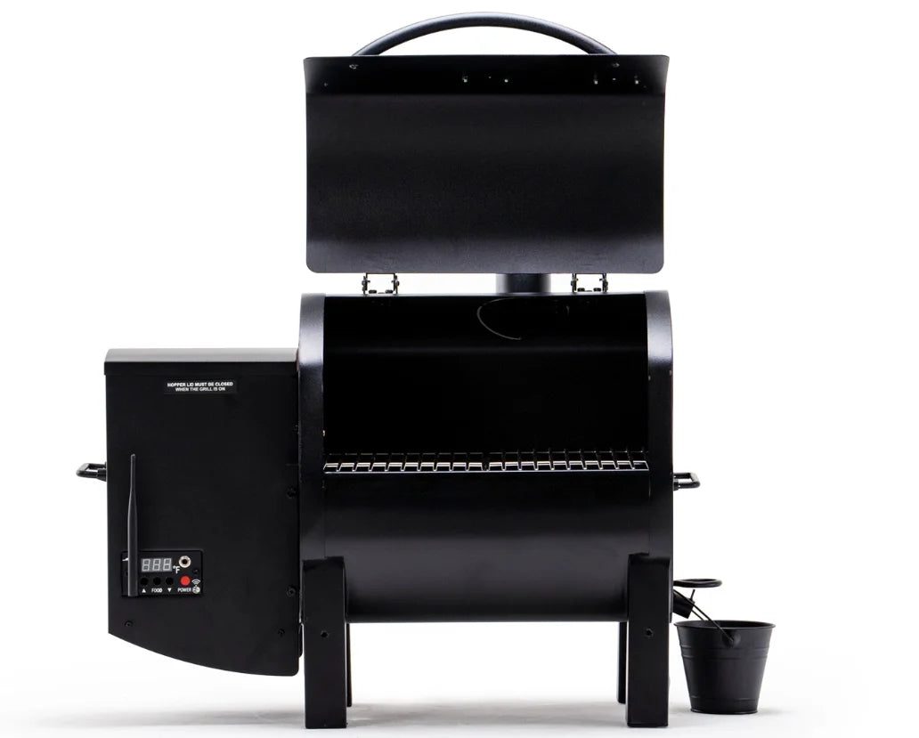 TREK PRIME 2.0 WiFi Smart Pellet Grill: compact portable grill for wood-fired adventures, featuring 12-volt direct power, hybrid chamber design, and WiFi smart control.
