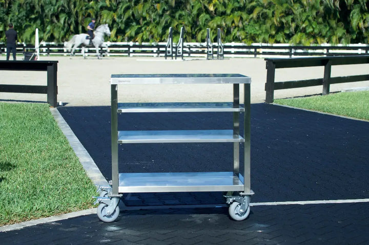 Tagwood Working Table - Stainless Steel, 835 sq. in. premium prep area with sturdy stainless steel construction, heavy-duty casters for mobility, and smooth-rolling wheels.