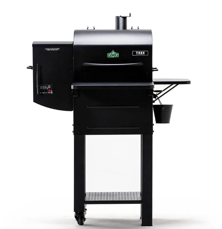TREK PRIME 2.0 WiFi Smart Pellet Grill - Compact, portable wood-fired grill for camping, tailgating, or backyard cooking, featuring WiFi control and temperature range from 150°F to 550°F.