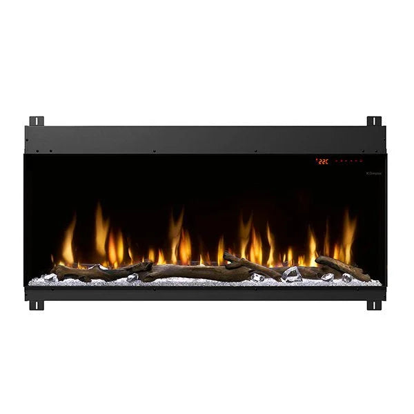 Dimplex IgniteXL Bold 50-inch Electric Fireplace with realistic mirror-effect flames, multi-media bed, and integrated heater for year-round ambiance.