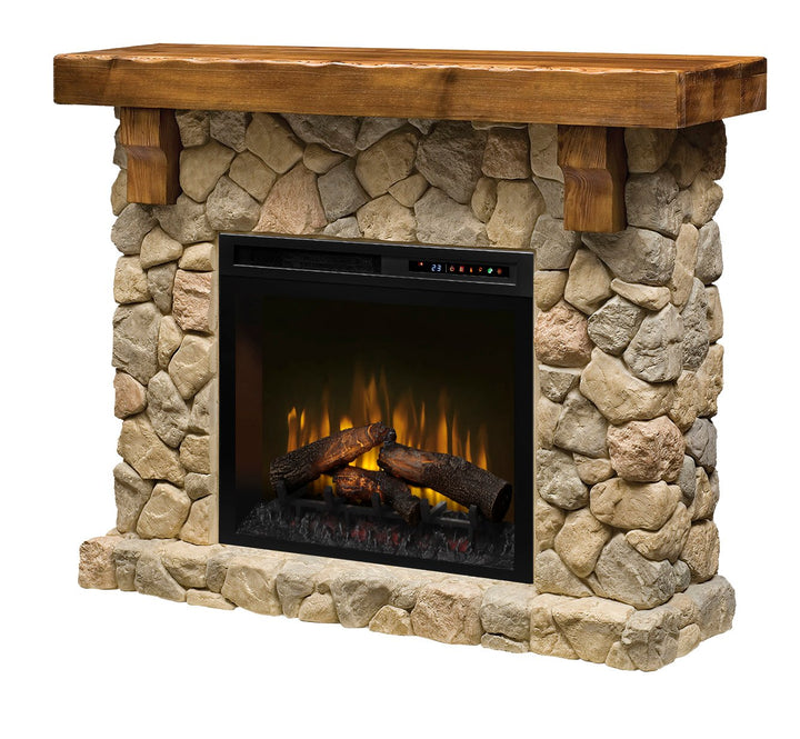 Dimplex Fieldstone Stone Look 55" Mantel with 28" Electric Firebox