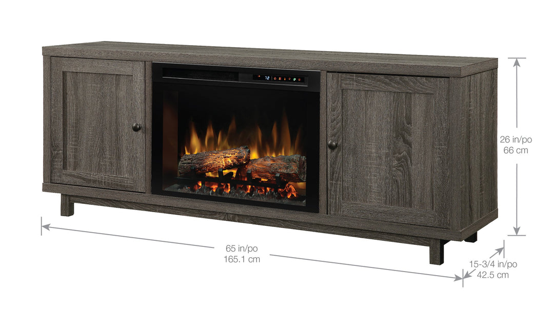 Dimplex Jesse 65" Media Console Mantel with 25/26" Electric Firebox/Fireplace