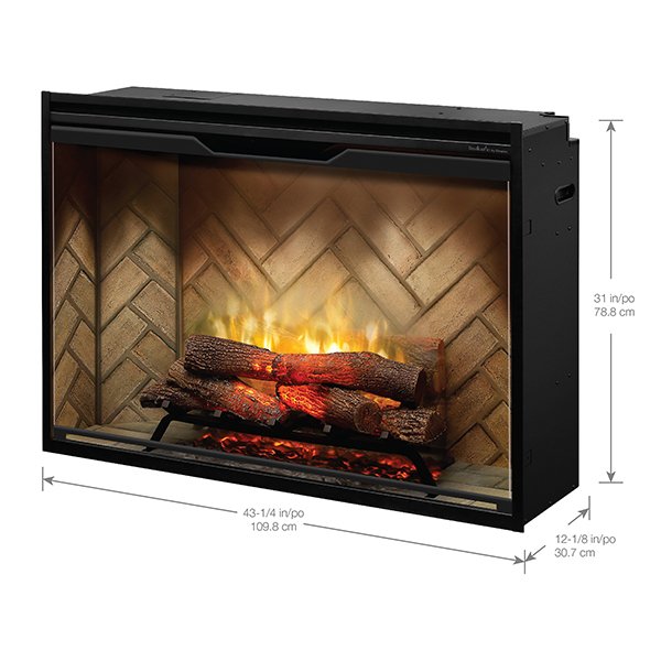 New Dimplex Revillusion 42 inch Built-In Electric Firebox w/ Glass and Plug Kit