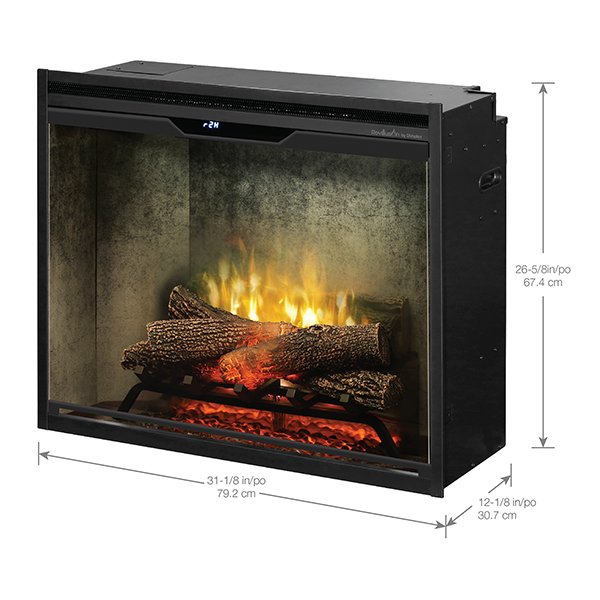 New Dimplex Revillusion 30 inch Built-in Electric Firebox w/ Glass and Plug Kit