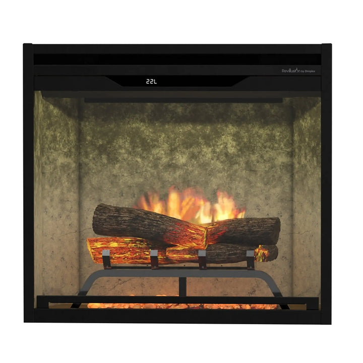 Dimplex Revillusion 24" Built-In Electric Firebox: Ultra-realistic electric fireplace with hand-painted logs, glowing ember bed, and adjustable flame speed and brightness for year-round ambiance and supplemental heating up to 1,000 sq. ft.