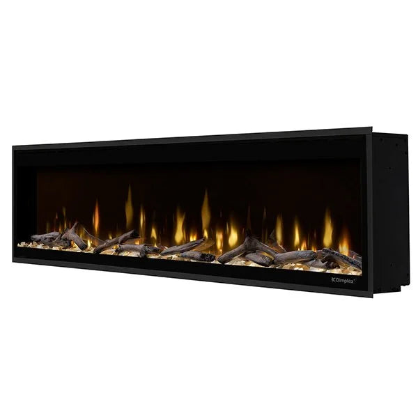 Dimplex Ignite Evolve 74" Built-in Electric Fireplace features Multi-Fire XD flame technology, dynamic media bed, and colorful accent lighting for a realistic and customizable ambiance in any room.