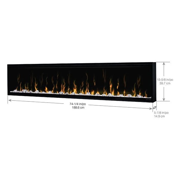 Chimenea eléctrica empotrada lineal Dimplex IgniteXL de 50 a 100 pulgadas 