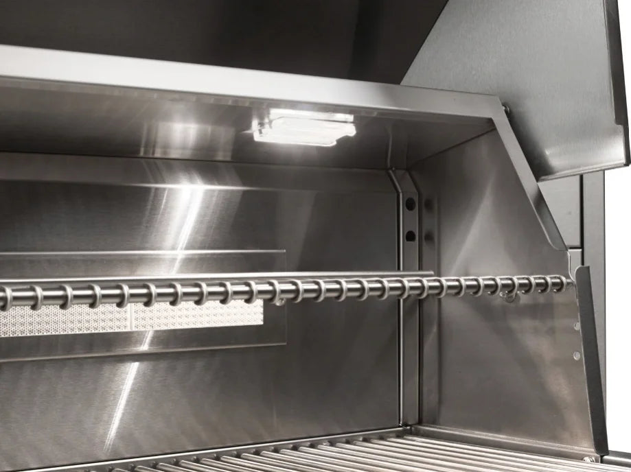 Vintage Grills 30-Inch Freestanding Gas Grill: A premium #304 stainless steel gas grill with dual 27,500 BTU burners, rotisserie system, and smoking drawer for versatile cooking options.