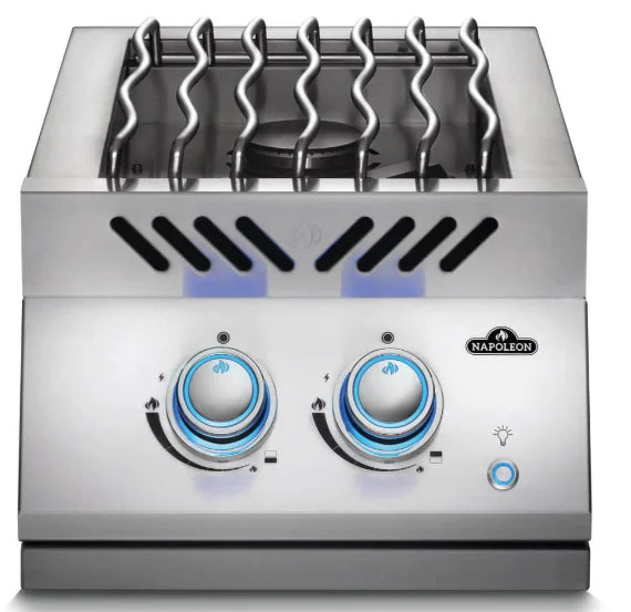 Napoleon Built-in 700 Series Inline Dual Range Top Burner, 12-inch premium stainless steel drop-in dual burner with JETFIRE ignition, 30,000 BTUs output.