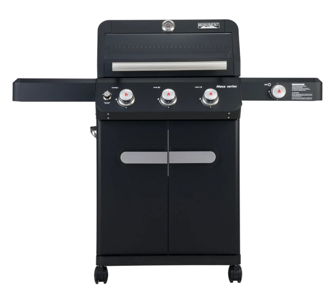 Monument Grills "M325" Gas Grill - Mesa Series: A compact yet powerful propane gas grill with precision control, durable construction, and modern design for everyday grilling excellence in small patios or balconies.