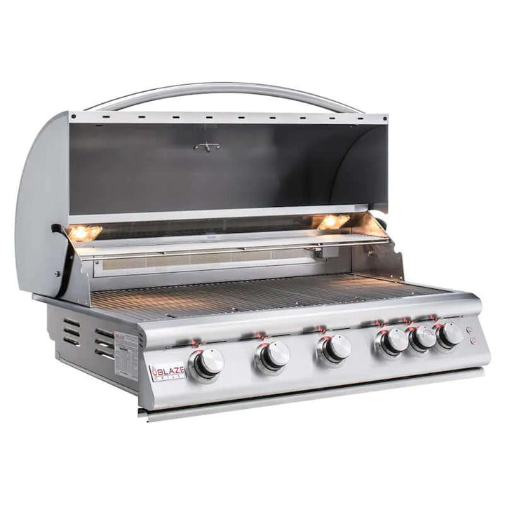 Blaze Premium LTE 40-Inch 5-Burner Built-In Grill With Rear Infrared Burner & Grill Lights - BLZ-5LTE2-NG/LP