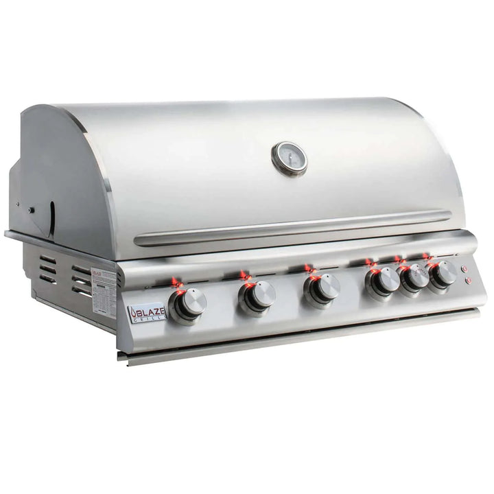 Blaze Premium LTE 40-Inch 5-Burner Built-In Grill With Rear Infrared Burner & Grill Lights - BLZ-5LTE2-NG/LP