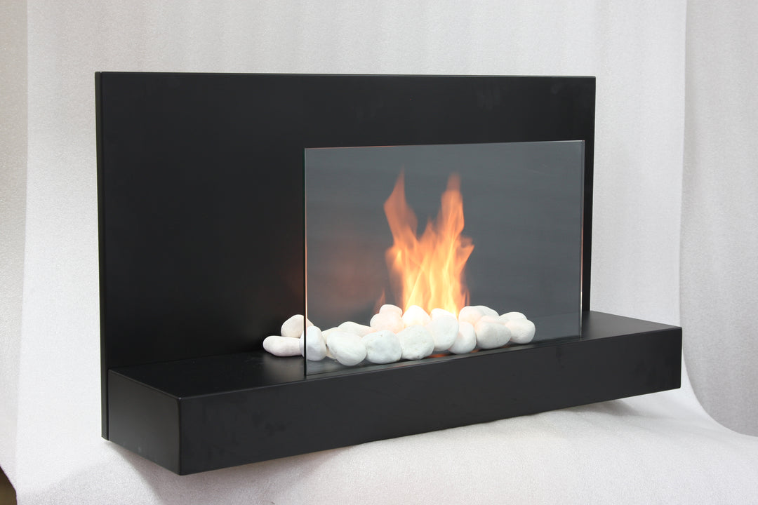 The Bio Flame Lotte 35-inch Black Wall Mounted Ethanol Fireplace