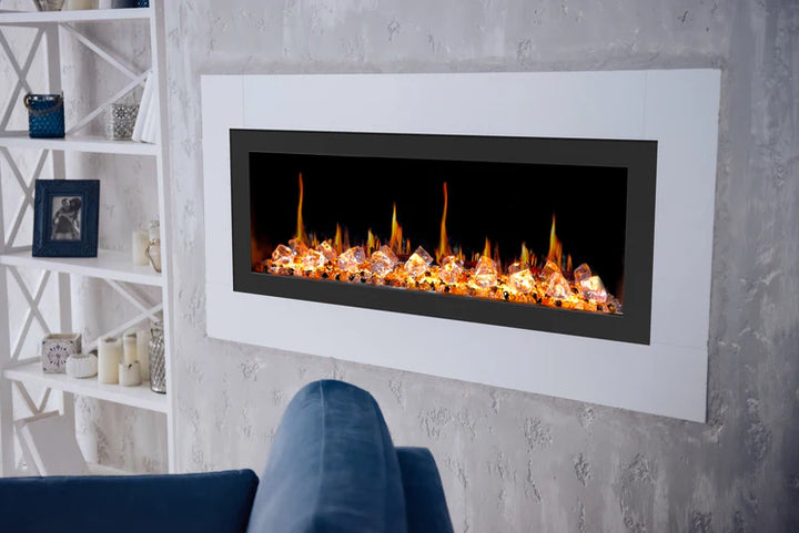 Litedeer Latitude II 48" Smart Control Electric Fireplace Wifi Enabled with Crystal Decor Media - ZEF48XC, Black