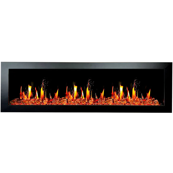 Litedeer Latitude ll 68" Smart Recess Wall Mounted Electric Fireplace with Amber Glass - ZEF68XA